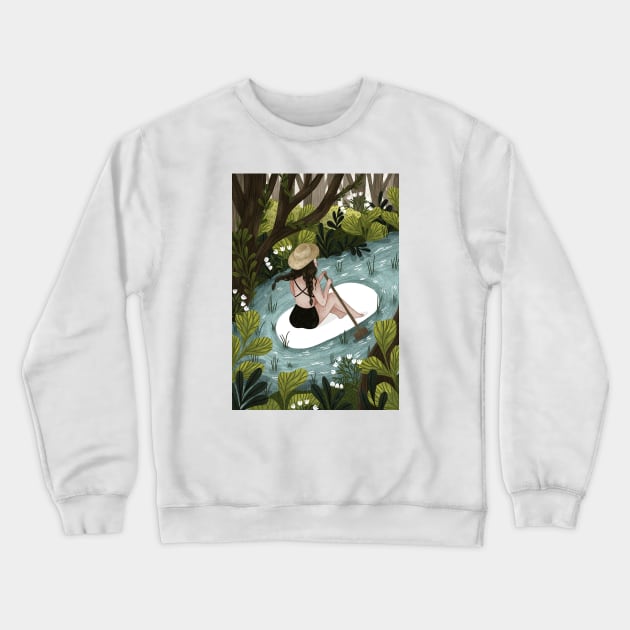 Paddling Down the River Crewneck Sweatshirt by Iz Ptica